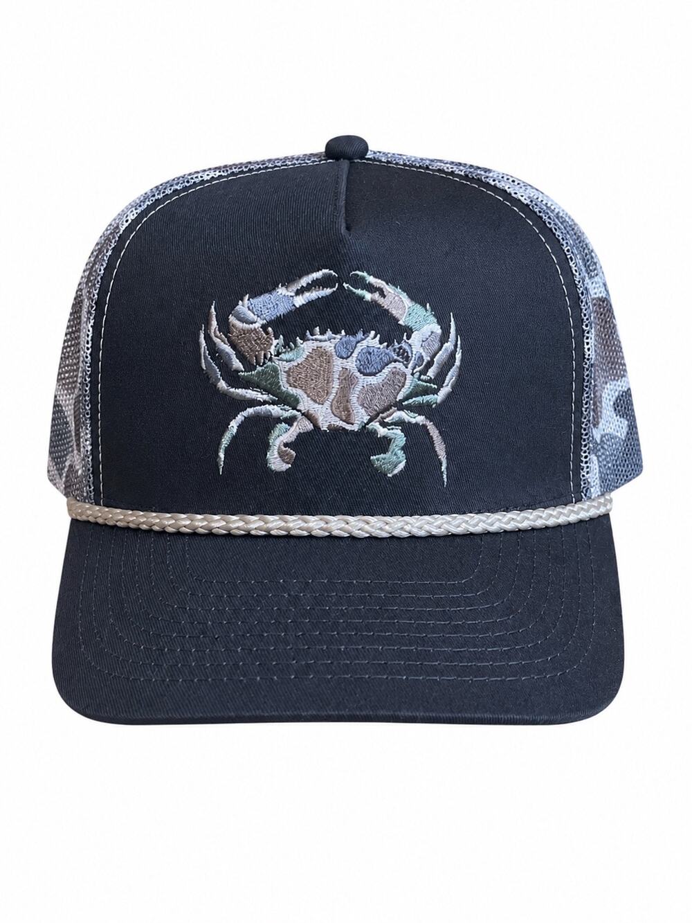 Maryland My Maryland Blue Crab Embroidery Camouflage Mesh Back Trucker Hat OSFM